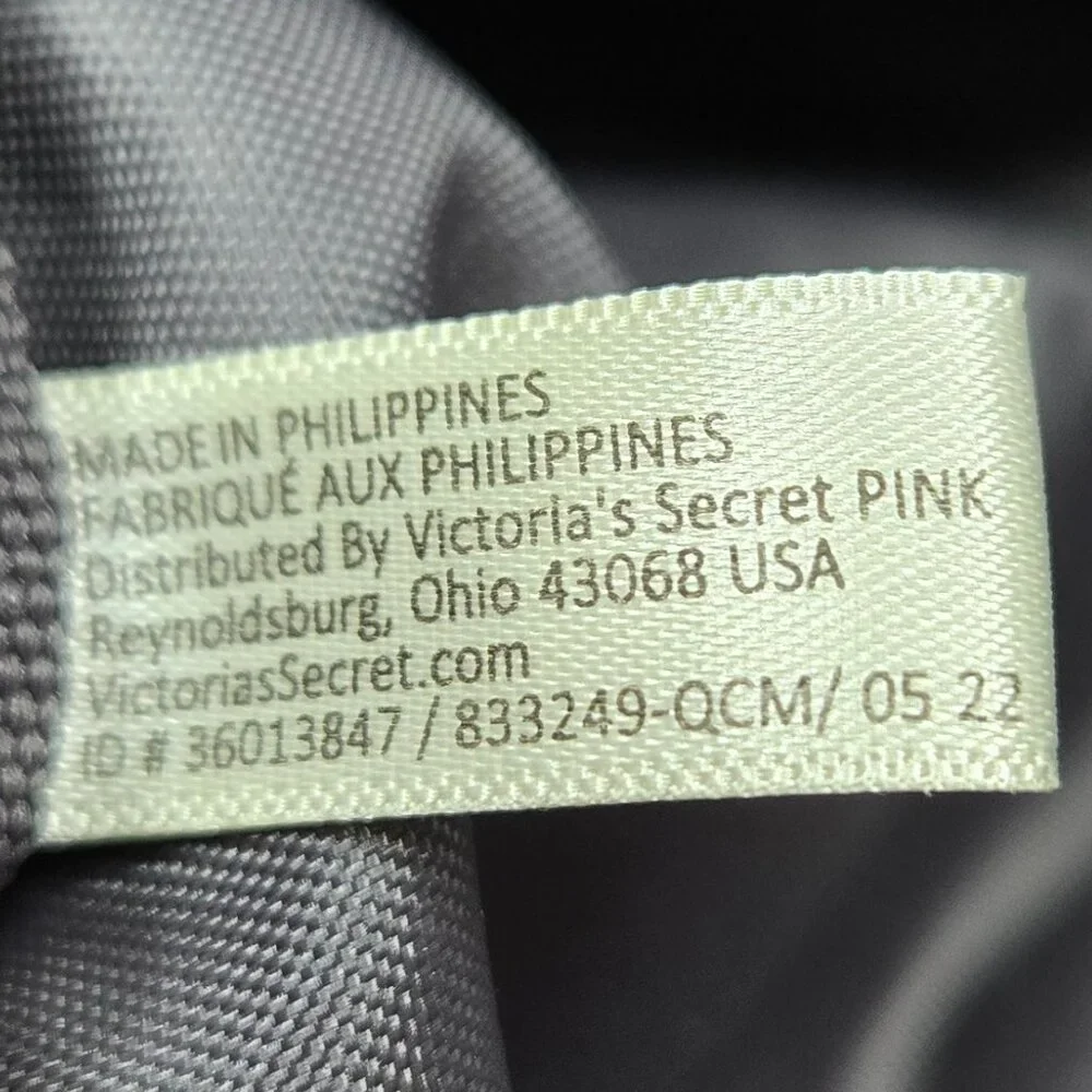 Victoria's Secret Pink Convertible Back Pack x Duffle Bag Grey Canvas Workout